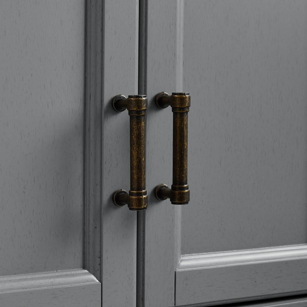 Crosley Furniture - Tara 2 Piece Pantry Set Distressed Gray - 2 Pantries - KF33005GY veiw 6