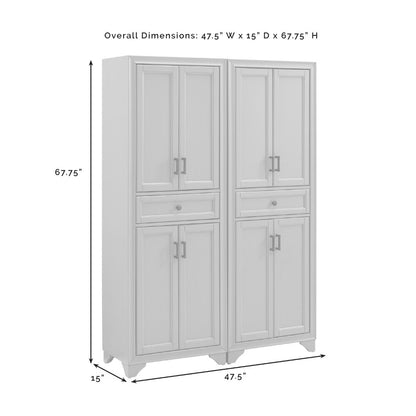 Crosley Furniture - Tara 2 Piece Pantry Set Distressed Gray - 2 Pantries - KF33005GY veiw 11