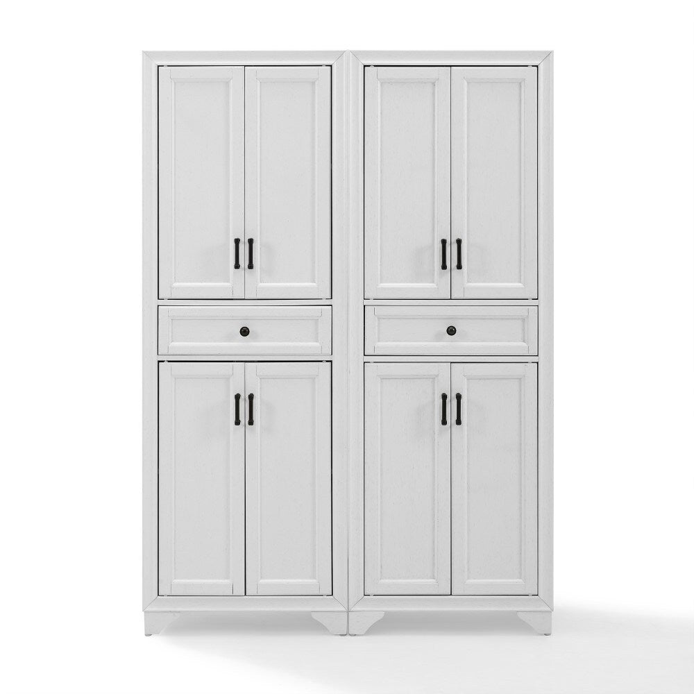 Crosley Furniture - Tara 2 Piece Pantry Set Distressed White - 2 Pantries - KF33005WH veiw 2