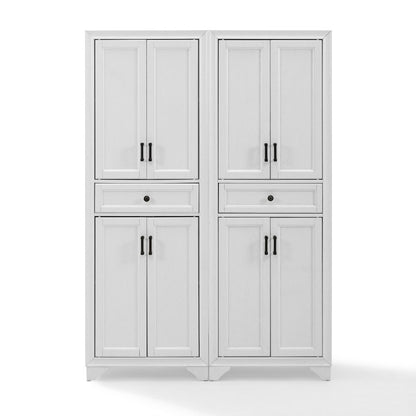 Crosley Furniture - Tara 2 Piece Pantry Set Distressed White - 2 Pantries - KF33005WH veiw 2