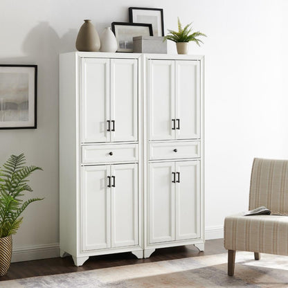 Crosley Furniture - Tara 2 Piece Pantry Set Distressed White - 2 Pantries - KF33005WH veiw 8