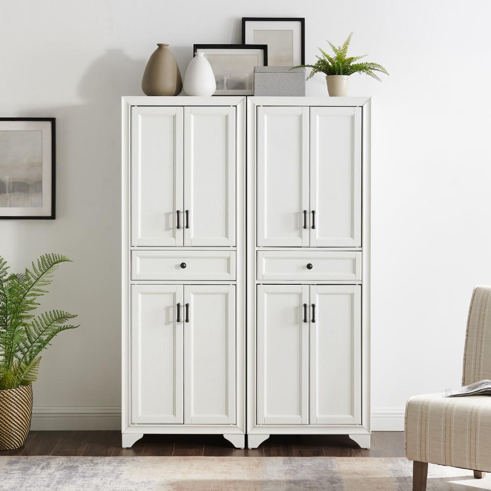 Crosley Furniture - Tara 2 Piece Pantry Set Distressed White - 2 Pantries - KF33005WH veiw 10