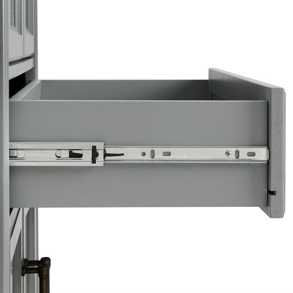 Crosley Furniture - Tara 3 Piece Pantry Set Distressed Gray - Pantry & 2 Linen Cabinets - KF33006GY veiw 5