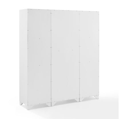 Crosley Furniture - Tara 3 Piece Pantry Set Distressed White - Pantry & 2 Linen Cabinets - KF33006WH veiw 4