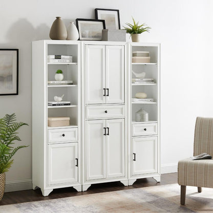 Crosley Furniture - Tara 3 Piece Pantry Set Distressed White - Pantry & 2 Linen Cabinets - KF33006WH veiw 8