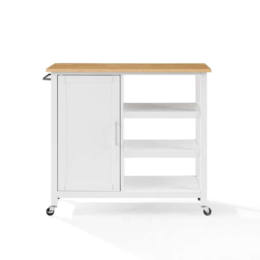 Crosley Furniture - Tristan Open Kitchen Island/Cart White/Natural - CF3035NA-WH veiw 3