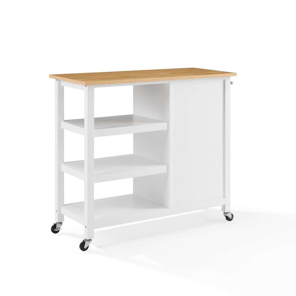 Crosley Furniture - Tristan Open Kitchen Island/Cart White/Natural - CF3035NA-WH veiw 5