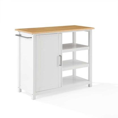 Crosley Furniture - Tristan Open Kitchen Island/Cart White/Natural - CF3035NA-WH veiw 6