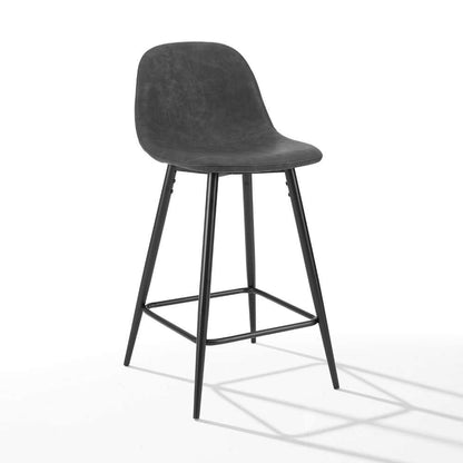 Crosley Furniture - Weston 2Pc Counter Stool Set Distressed Black/Matte Black (Set of 2) - CF501625-BK veiw 3