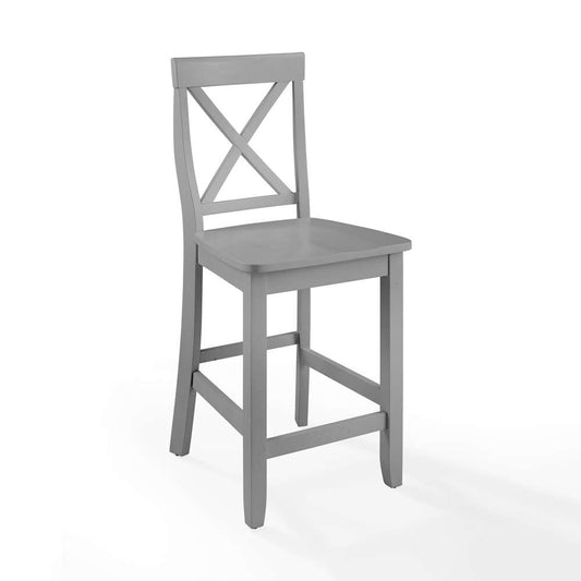 Crosley Furniture - X-Back 2Pc Counter Stool Set Gray - 2 Stools - CF500424-GY veiw 2
