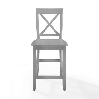 Crosley Furniture - X-Back 2Pc Counter Stool Set Gray - 2 Stools - CF500424-GY veiw 3