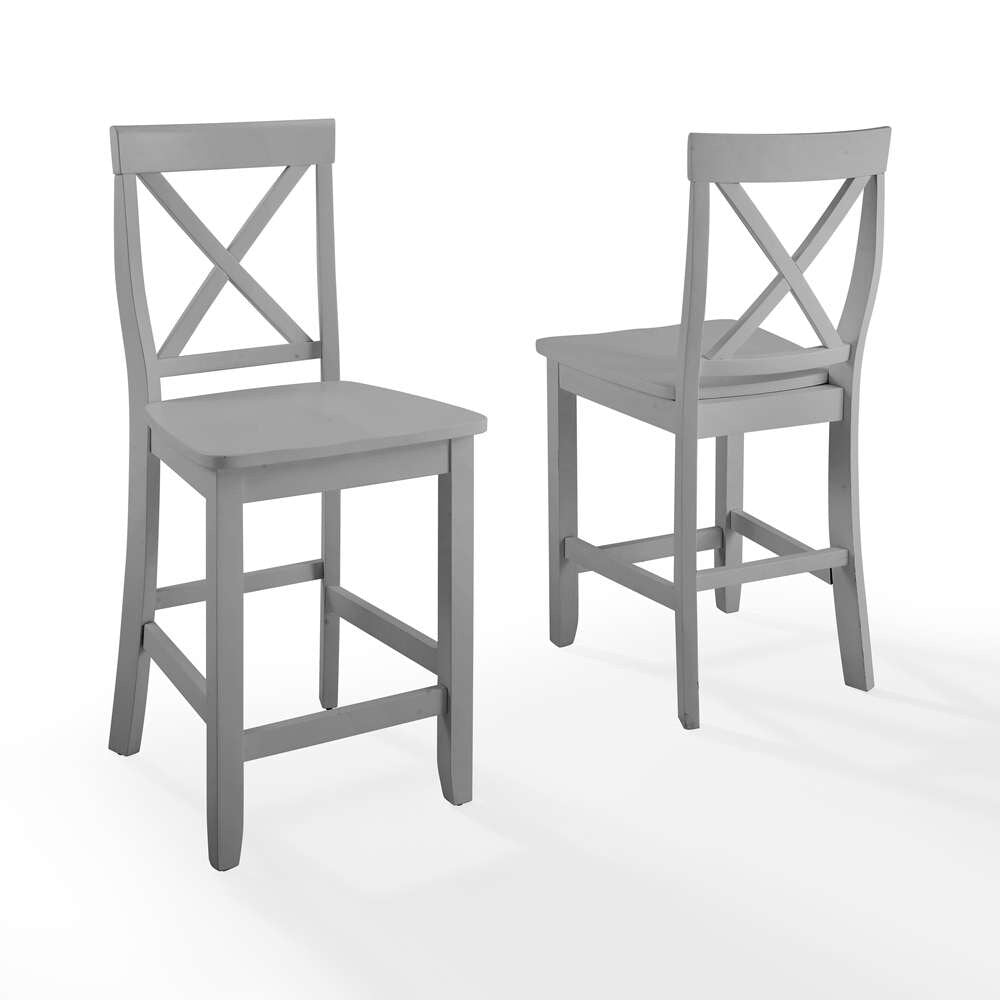 Crosley Furniture - X-Back 2Pc Counter Stool Set Gray - 2 Stools - CF500424-GY veiw 4