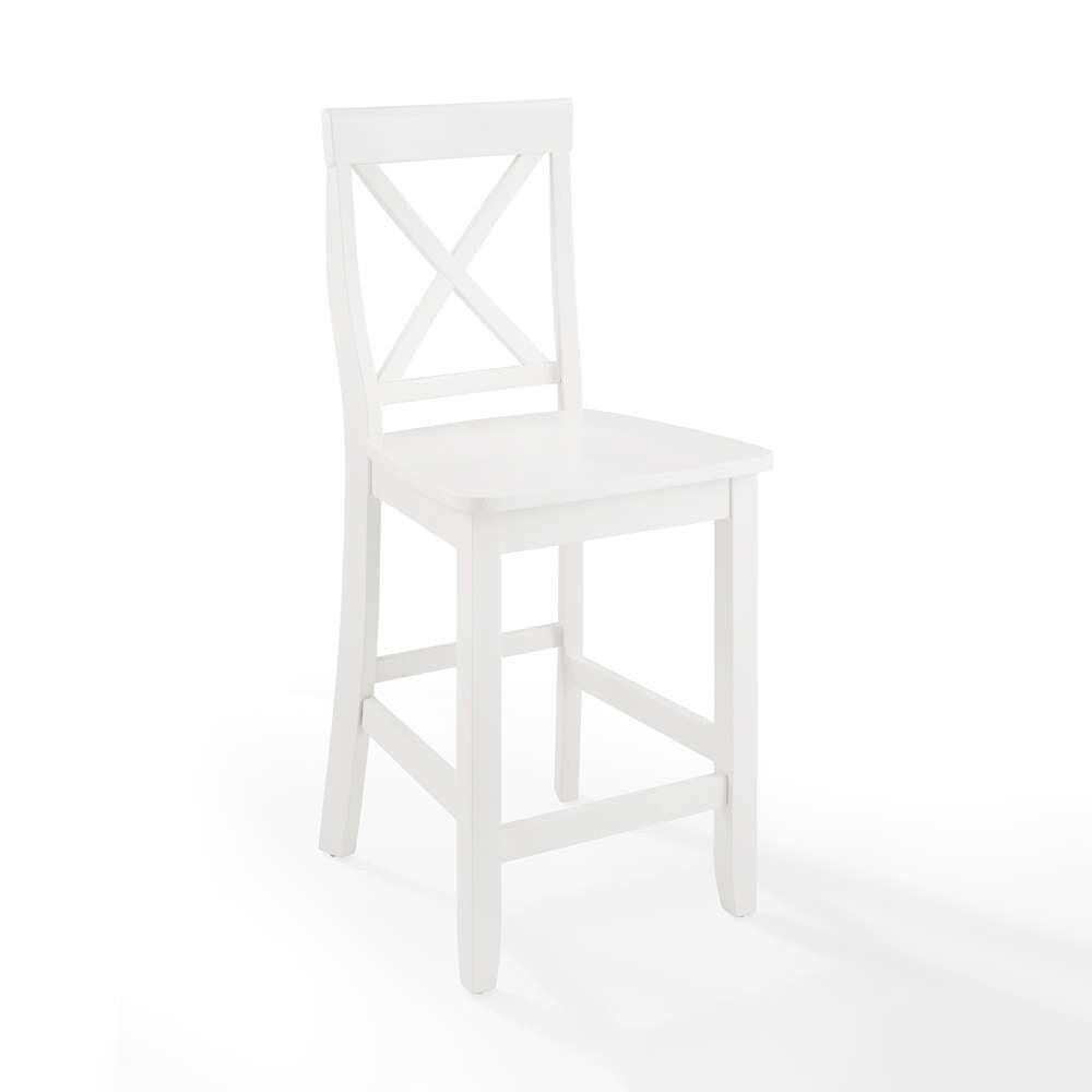 Crosley Furniture - X-Back 2Pc Counter Stool Set White - 2 Stools - CF500424-WH veiw 2