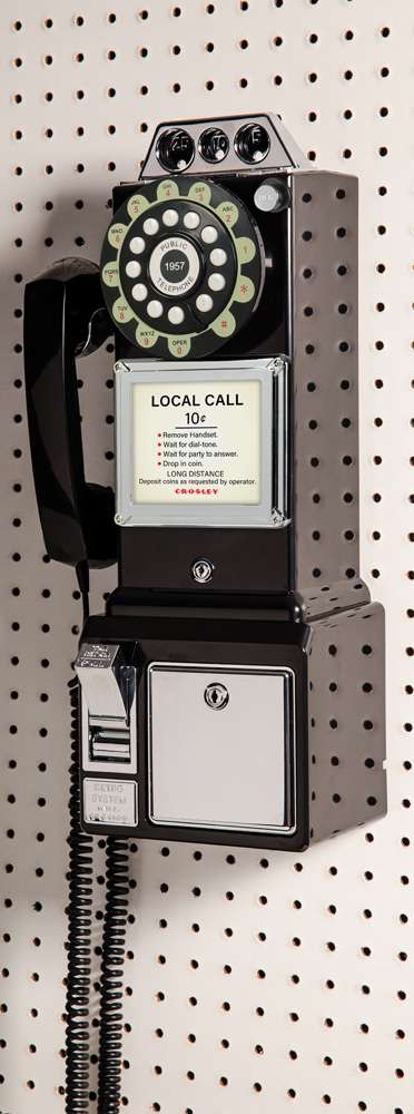 Crosley Radio - 1950S Payphone In Black - CR56-BK veiw 2