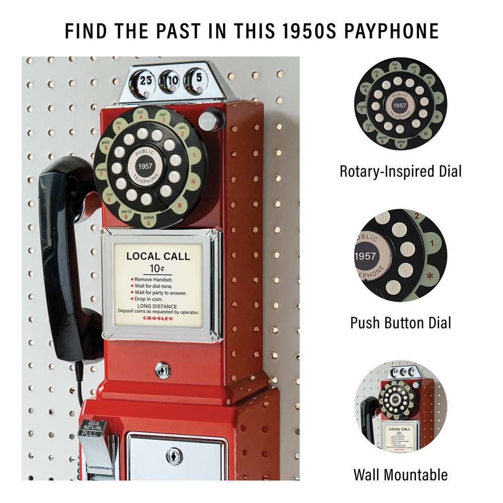 Crosley Radio - 1950S Payphone In Red - CR56-RE – AFA Stores