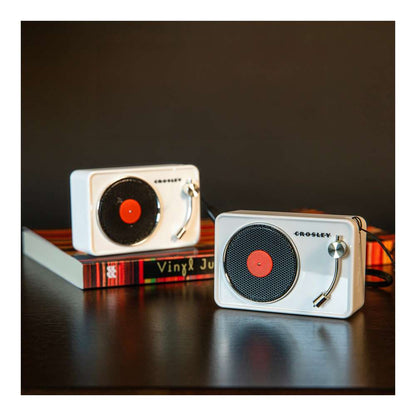 Crosley Radio - Mini Record Player Bluetooth Speaker In White - CR3029A-WH veiw 3