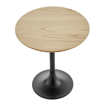 Euro Style - Astrid 20in Side Table in American Natural White Oak Veneer Top with Oak Heat Transfer Tulip Steel Base - 90282OAK-KIT veiw 2