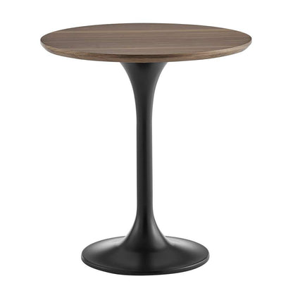 Euro Style - Astrid 20in Side Table in American Walnut Veneer Top with Walnut Heat Transfer Tulip Steel Base - 90282WAL-KIT veiw 1