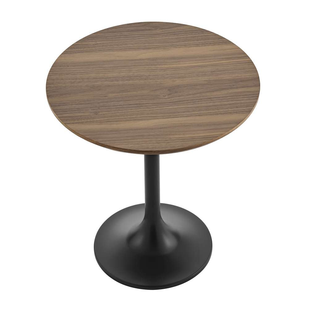 Euro Style - Astrid 20in Side Table in American Walnut Veneer Top with Walnut Heat Transfer Tulip Steel Base - 90282WAL-KIT veiw 2