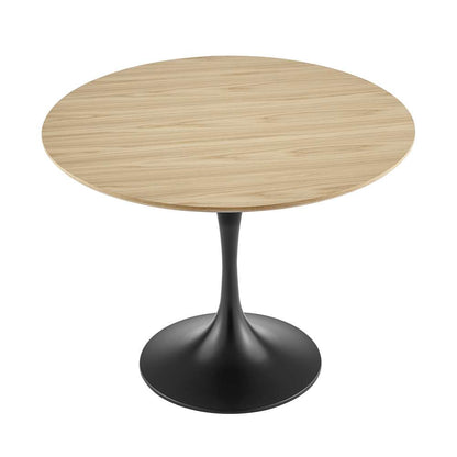 Euro Style - Astrid 40in Round Dining Table in American Natural White Oak Veneer Top with Oak Heat Transfer Tulip Steel Base - 90264OAK-KIT veiw 2
