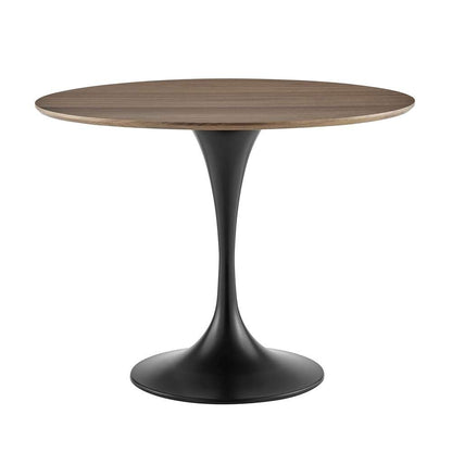 Euro Style - Astrid 40in Round Dining Table in American Walnut Veneer Top with Walnut Heat Transfer Tulip Steel Base - 90264WAL-KIT veiw 1