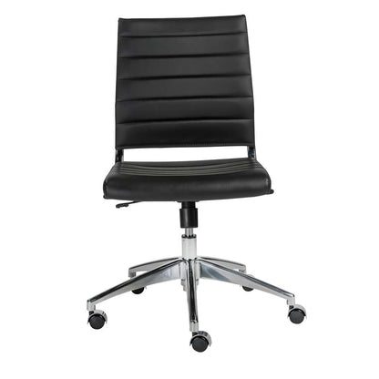Euro Style - Axel Low Back Office Chair w/o Armrests in Black with Aluminum Base - 10608-BLK veiw 6