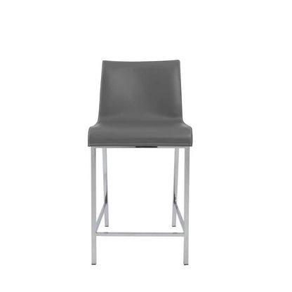 Euro Style - Cam-C Counter Stool In Gray With Polished Stainless Steel Legs (Set of 2) - 15202GRY veiw 1