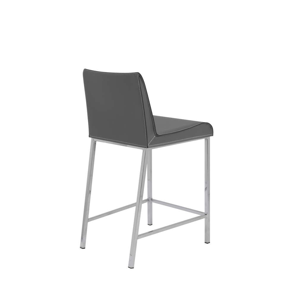 Euro Style - Cam-C Counter Stool In Gray With Polished Stainless Steel Legs (Set of 2) - 15202GRY veiw 4