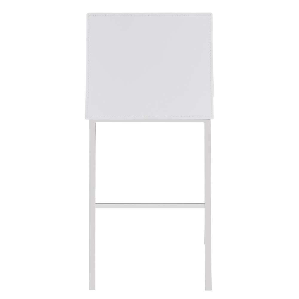 Euro Style - Cam-C Counter Stool In White With Polished Stainless Steel Legs (Set of 2) - 15202WHT veiw 5