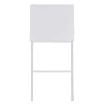 Euro Style - Cam-C Counter Stool In White With Polished Stainless Steel Legs (Set of 2) - 15202WHT veiw 5