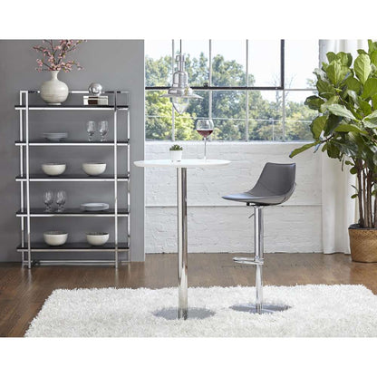 Euro Style - Cookie-B 26in Bar Table in Matte White with Brushed Stainless Steel Column and Base - 38792MTWHT-KIT veiw 4
