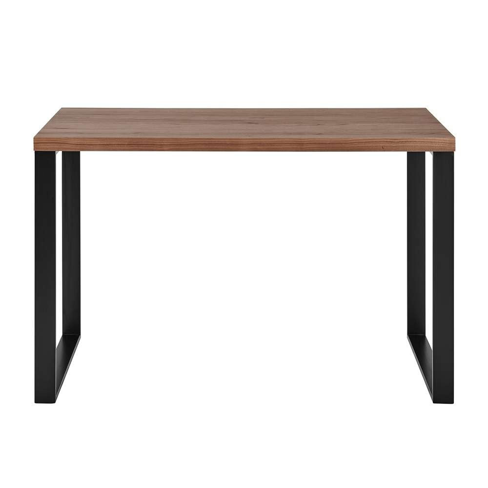 Euro Style - Dillon 48in Desk in American Walnut Veneer with Matte Black Steel Base - 90481-WAL veiw 1