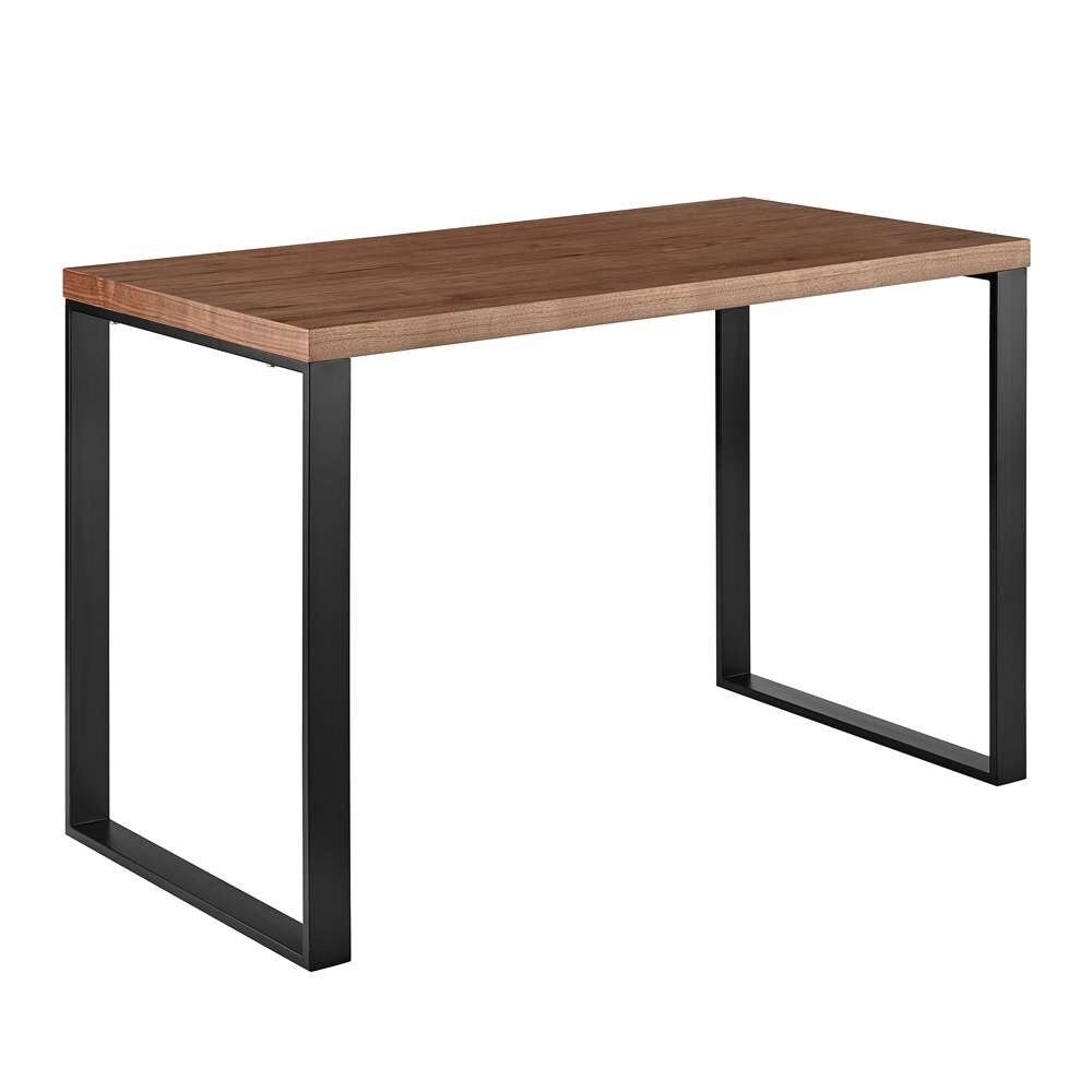 Euro Style - Dillon 48in Desk in American Walnut Veneer with Matte Black Steel Base - 90481-WAL veiw 2