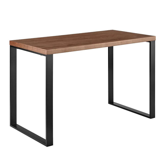 Euro Style - Dillon 48in Desk in American Walnut Veneer with Matte Black Steel Base - 90481-WAL veiw 2