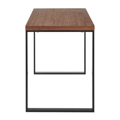 Euro Style - Dillon 48in Desk in American Walnut Veneer with Matte Black Steel Base - 90481-WAL veiw 3