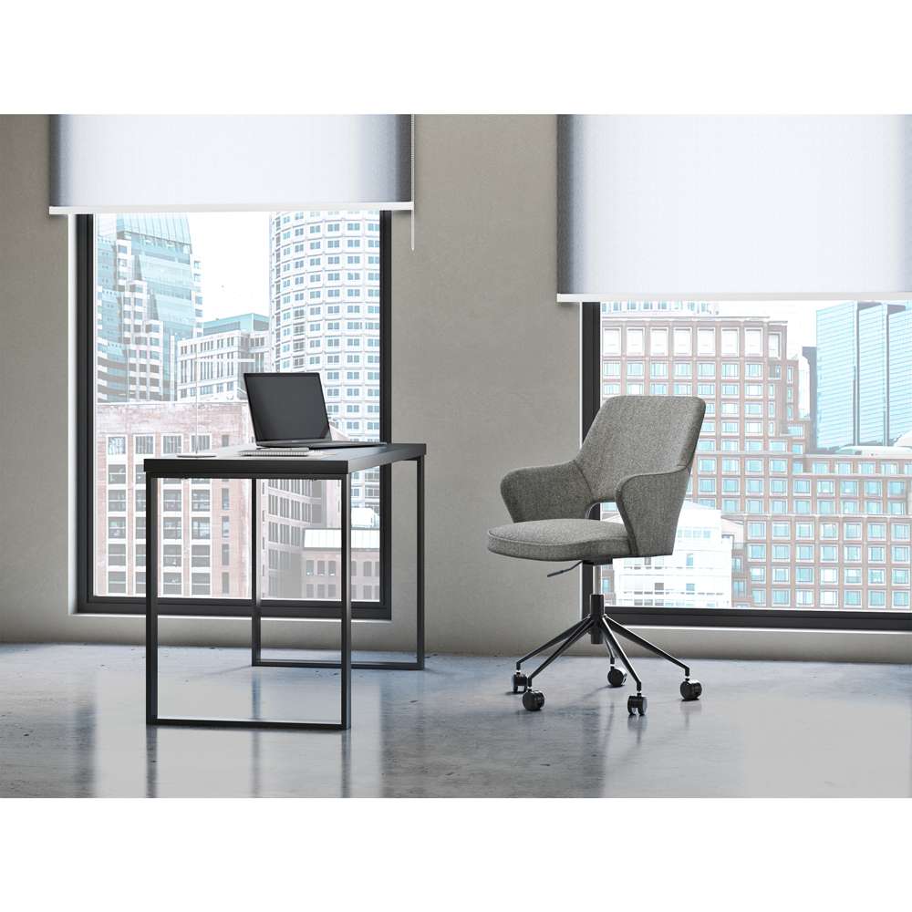 Euro Style - Dillon 48in Desk in Matte Anthracite with Matte Black Steel Base - 90481-ANT veiw 5