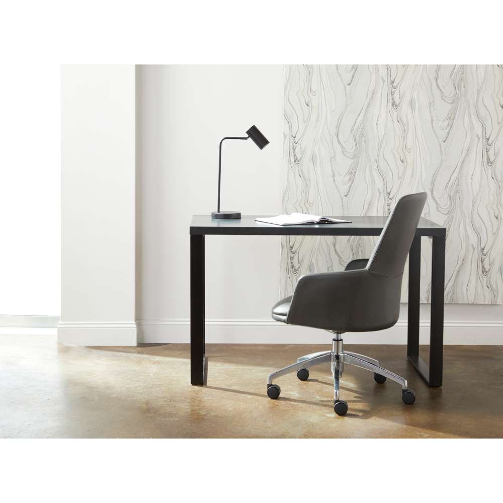 Euro Style - Dillon 48in Desk in Matte Anthracite with Matte Black Steel Base - 90481-ANT veiw 7