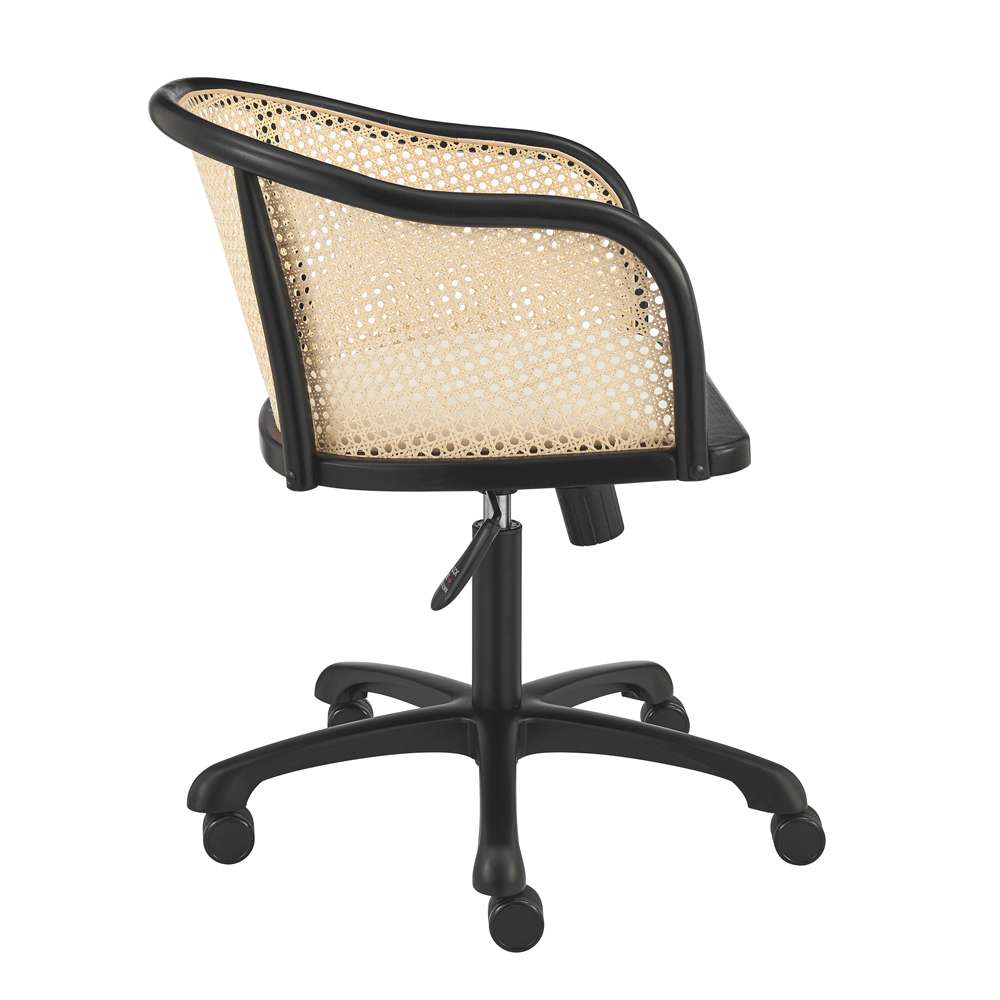 Euro Style - Elsy Office Chair in Black with Beige Velvet Seat and Black Base - 08194-BLK veiw 3