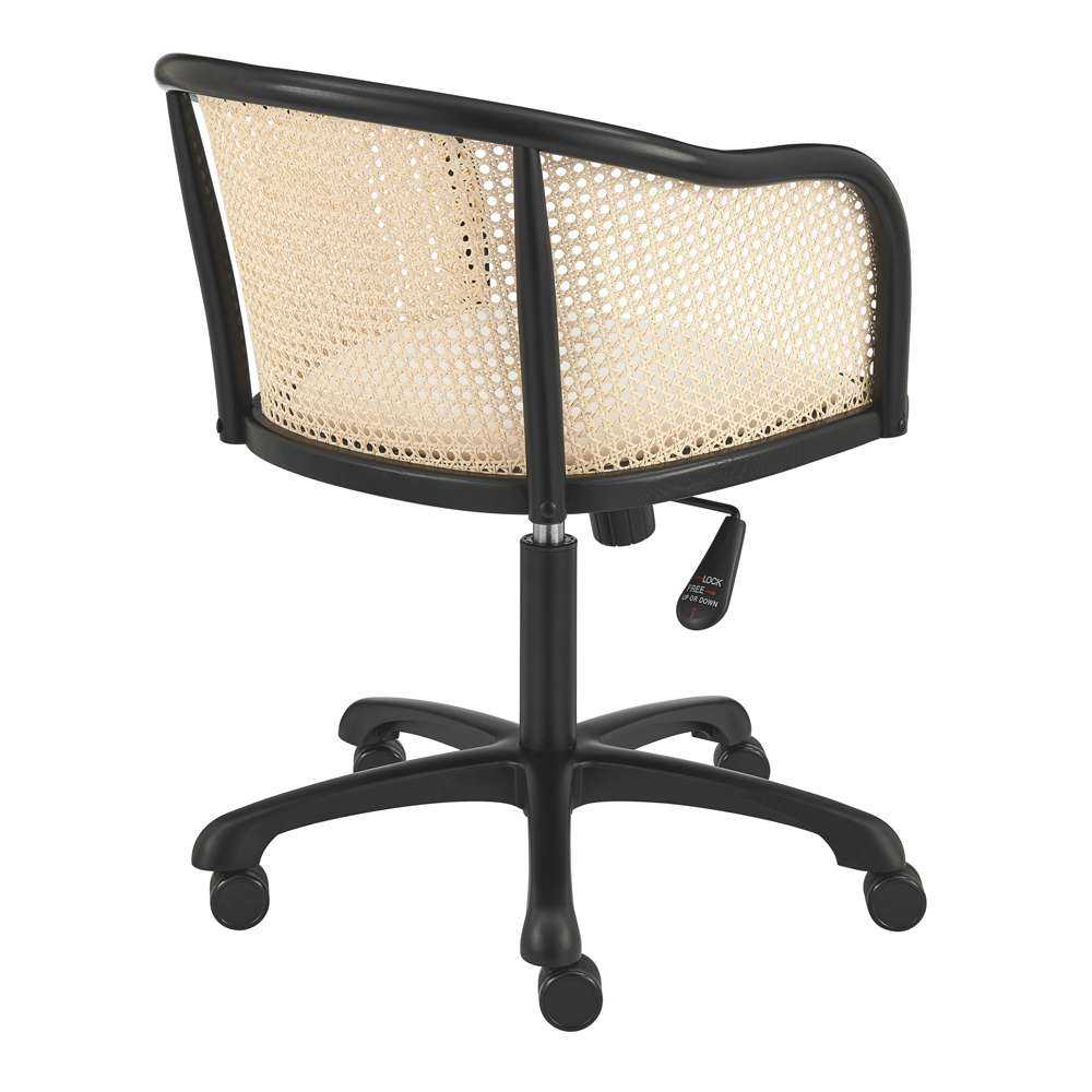 Euro Style - Elsy Office Chair in Black with Beige Velvet Seat and Black Base - 08194-BLK veiw 4