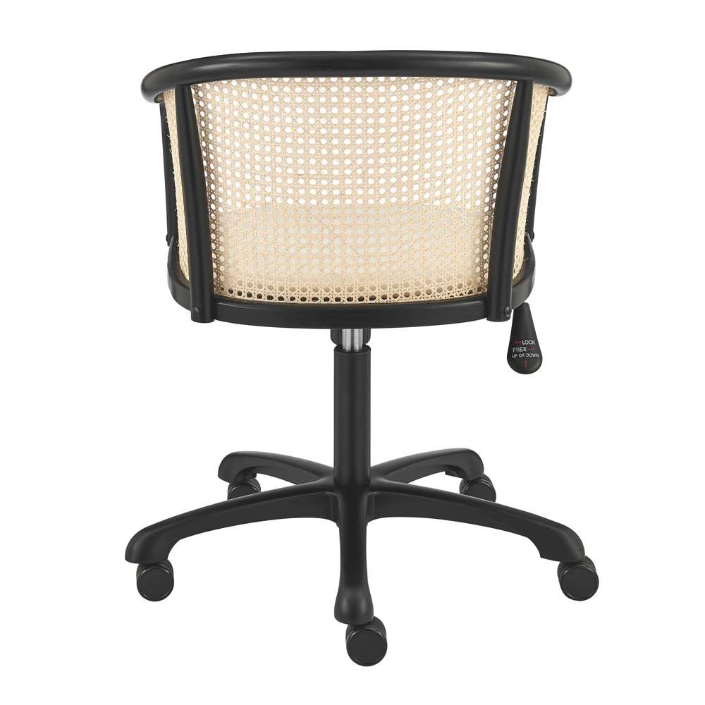 Euro Style - Elsy Office Chair in Black with Beige Velvet Seat and Black Base - 08194-BLK veiw 5