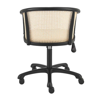 Euro Style - Elsy Office Chair in Black with Beige Velvet Seat and Black Base - 08194-BLK veiw 5