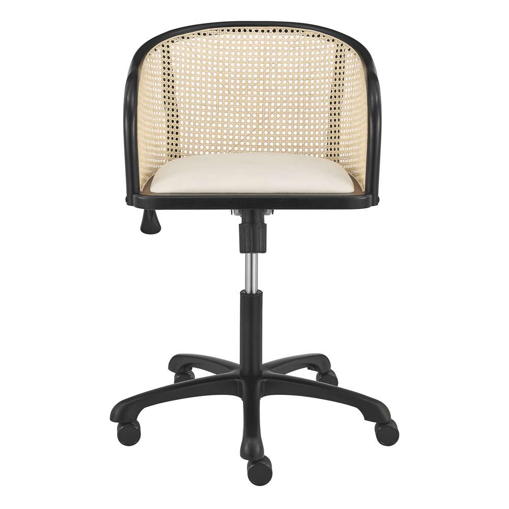 Euro Style - Elsy Office Chair in Black with Beige Velvet Seat and Black Base - 08194-BLK veiw 6