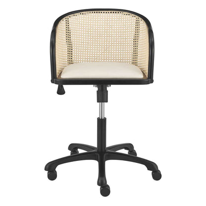 Euro Style - Elsy Office Chair in Black with Beige Velvet Seat and Black Base - 08194-BLK veiw 6