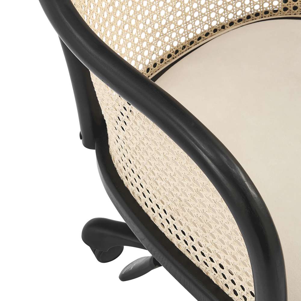 Euro Style - Elsy Office Chair in Black with Beige Velvet Seat and Black Base - 08194-BLK veiw 7