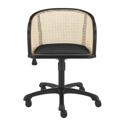Euro Style - Elsy Office Chair in Black with Black Velvet Seat and Black Base - 08195-BLK veiw 1