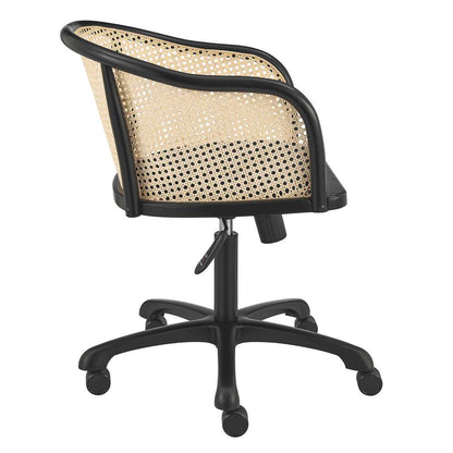 Euro Style - Elsy Office Chair in Black with Black Velvet Seat and Black Base - 08195-BLK veiw 3