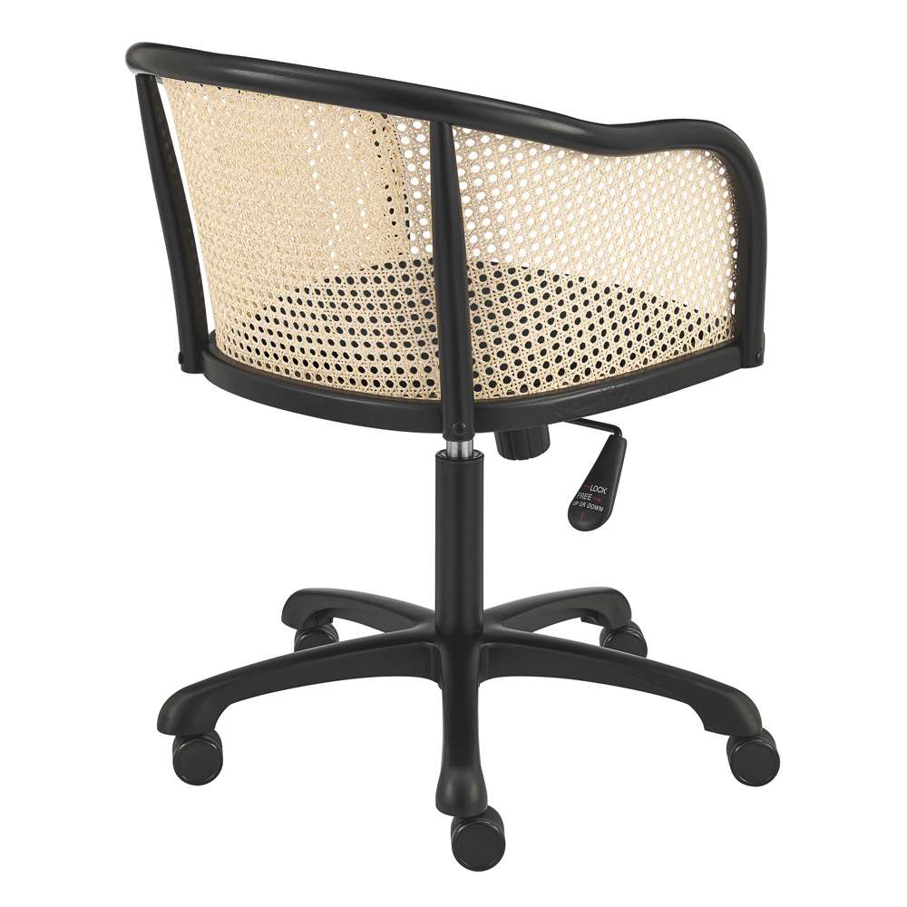 Euro Style - Elsy Office Chair in Black with Black Velvet Seat and Black Base - 08195-BLK veiw 4