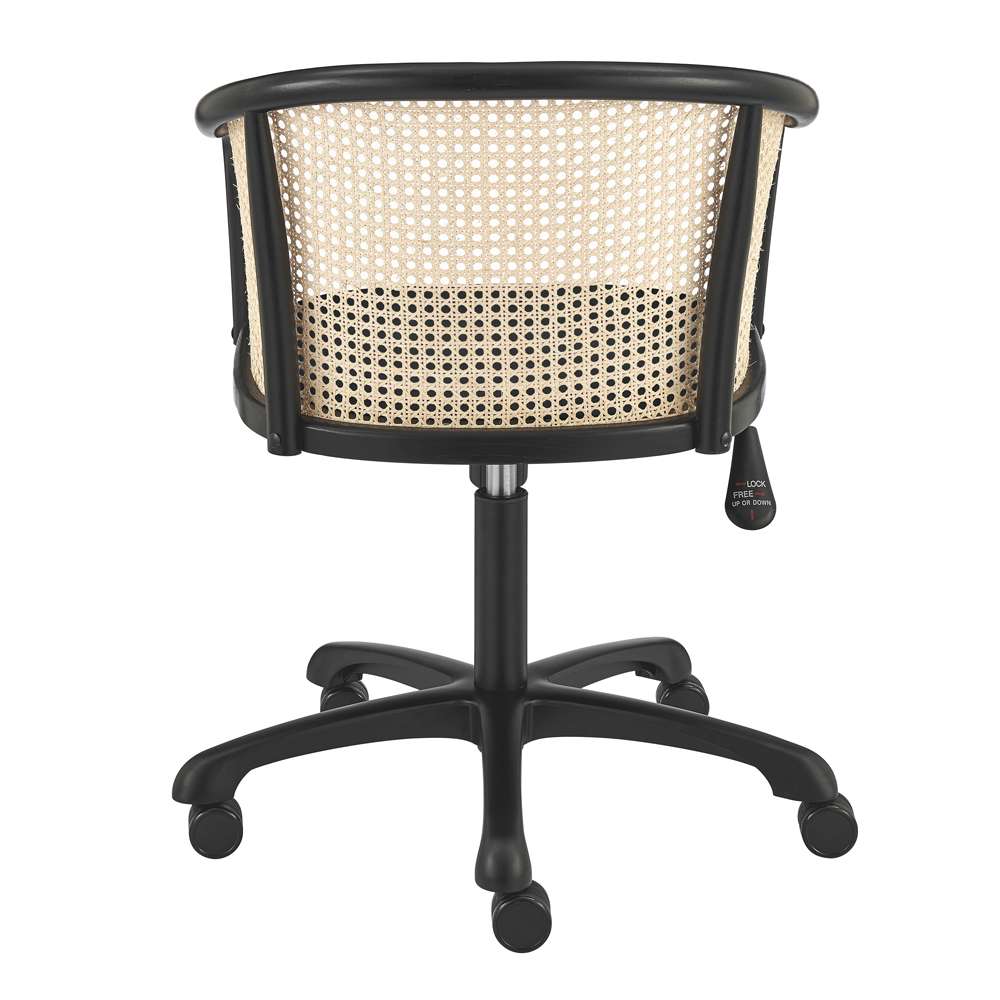 Euro Style - Elsy Office Chair in Black with Black Velvet Seat and Black Base - 08195-BLK veiw 5