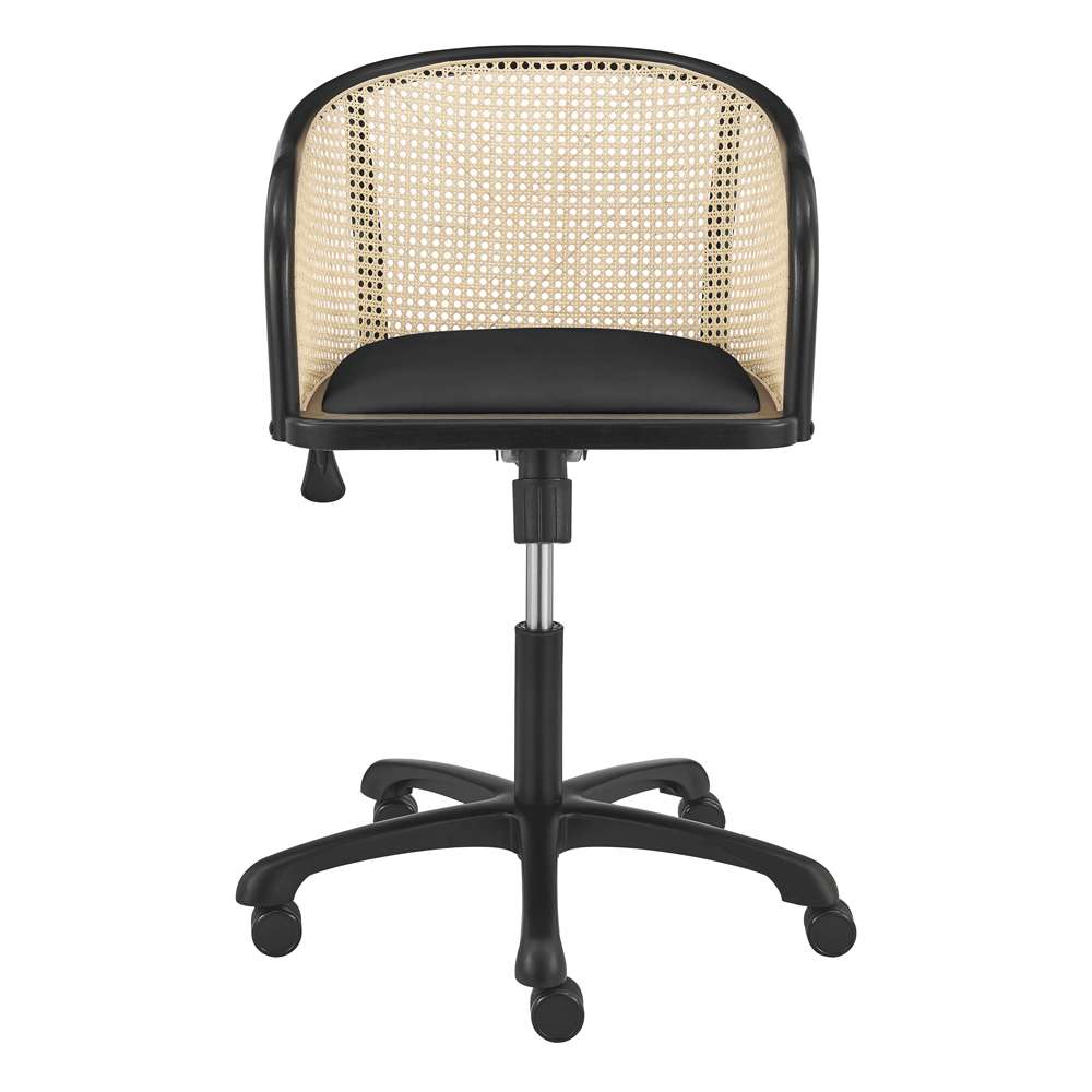 Euro Style - Elsy Office Chair in Black with Black Velvet Seat and Black Base - 08195-BLK veiw 6