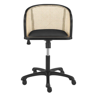 Euro Style - Elsy Office Chair in Black with Black Velvet Seat and Black Base - 08195-BLK veiw 6